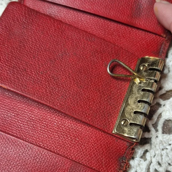 Authentic CHANEL Burgundy Textured Leather Button Key Card Wallet with Gold CC - Picture 5 of 12